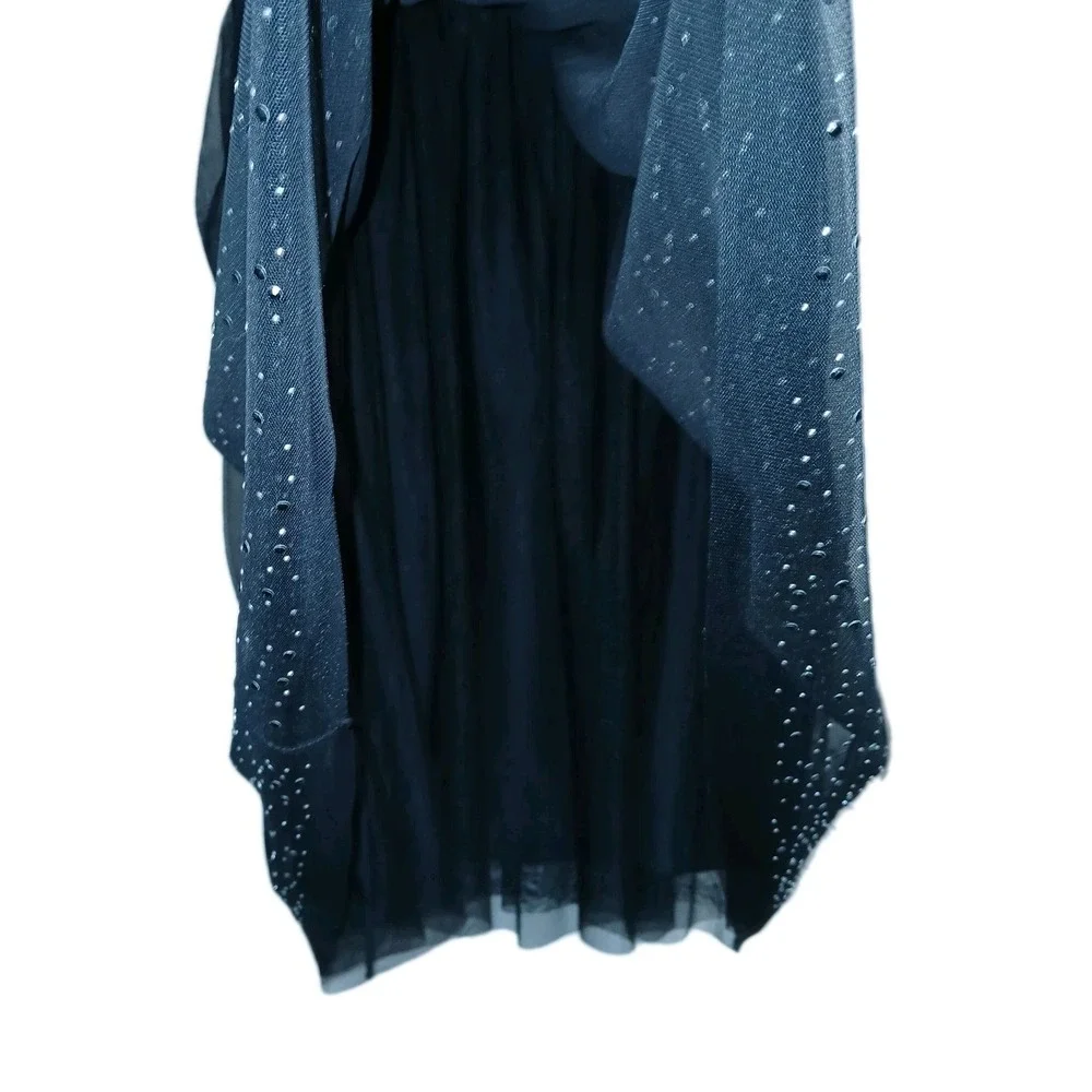 Tulle Women A-Line Skirt Large Black Fairy Frilly Whimsy Princess Event Cocktail